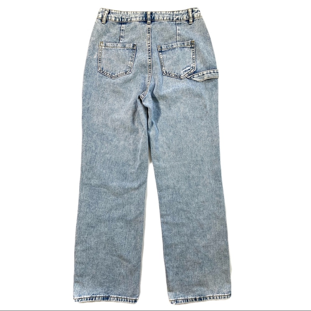 SHEIN Womens XS / S 26” Light Blue Wash Skater Girl Streetwear Wide Loose Jeans - Picture 4 of 11